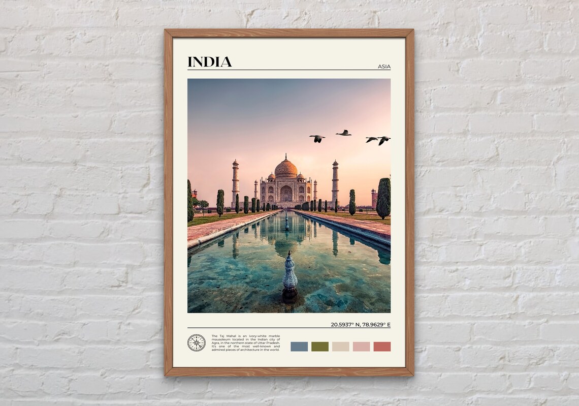 India Travel Poster Print, Mumbai Wall Decor