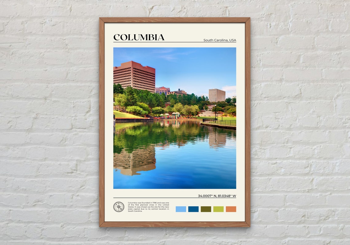Real Photo Columbia Print Columbia Wall Art Columbia Poster Columbia Photo Columbia Poster Print Columbia Wall Decor South Carolina