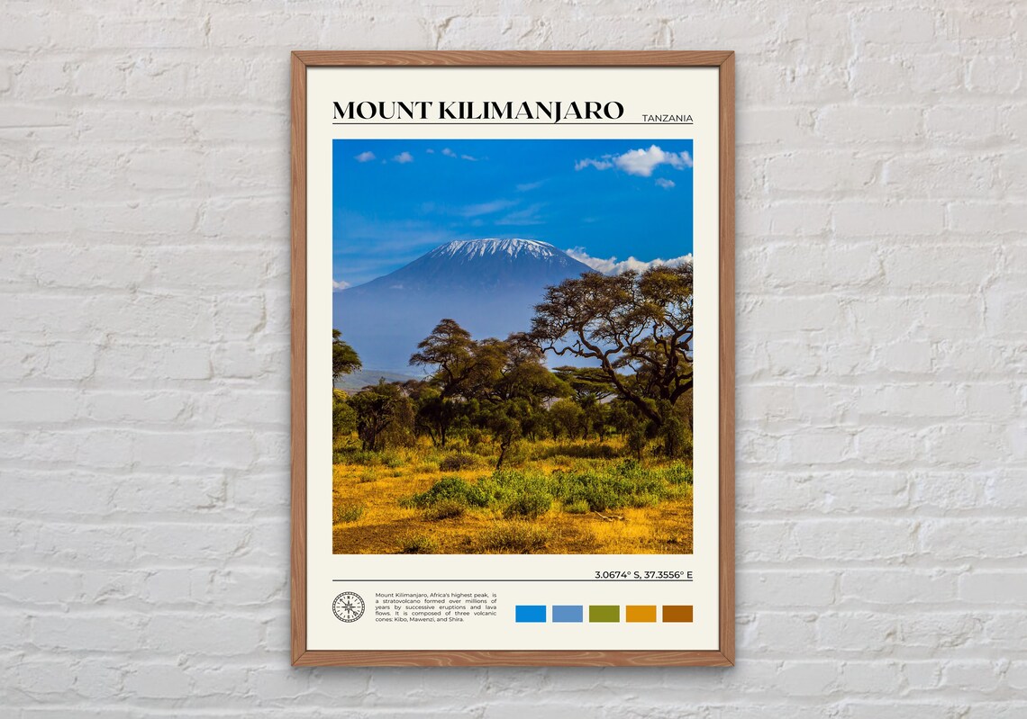 Mount Kilimanjaro Travel Poster, Tanzania Photo