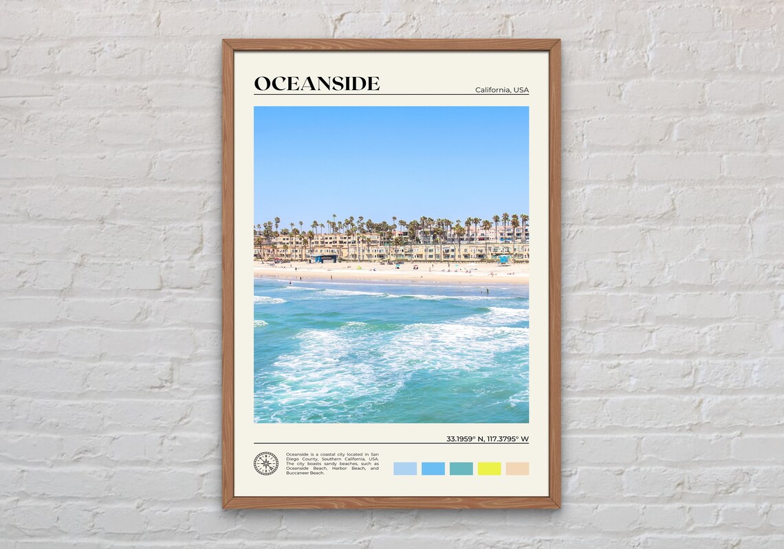 Oceanside Real Photo Travel Poster
