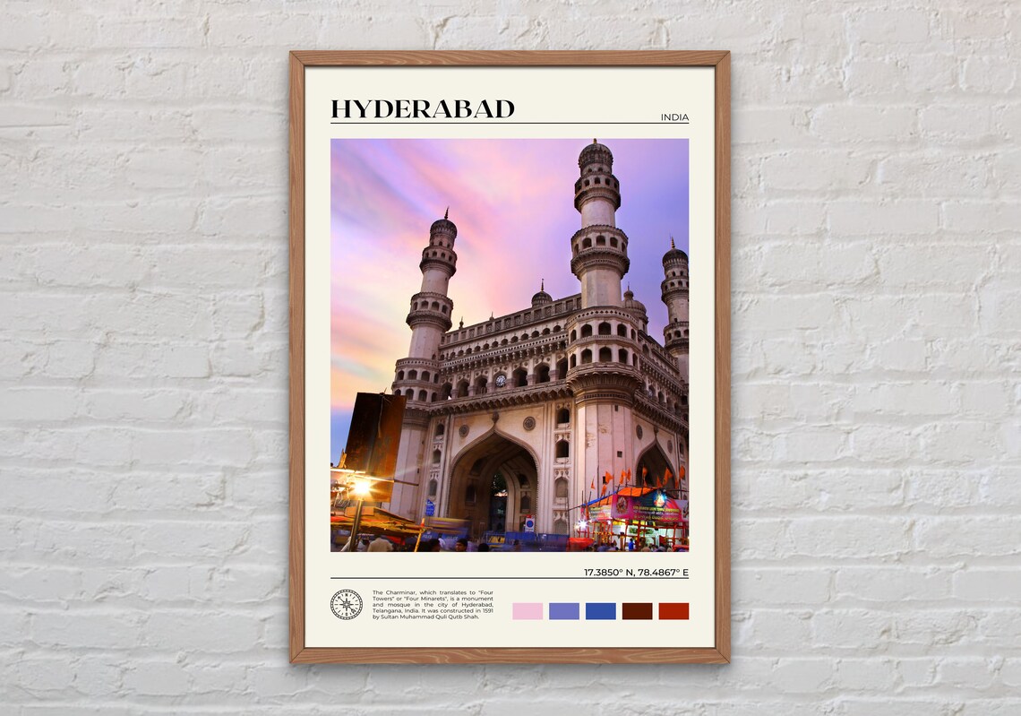 Hyderabad Photo Travel Poster, India Wall Art