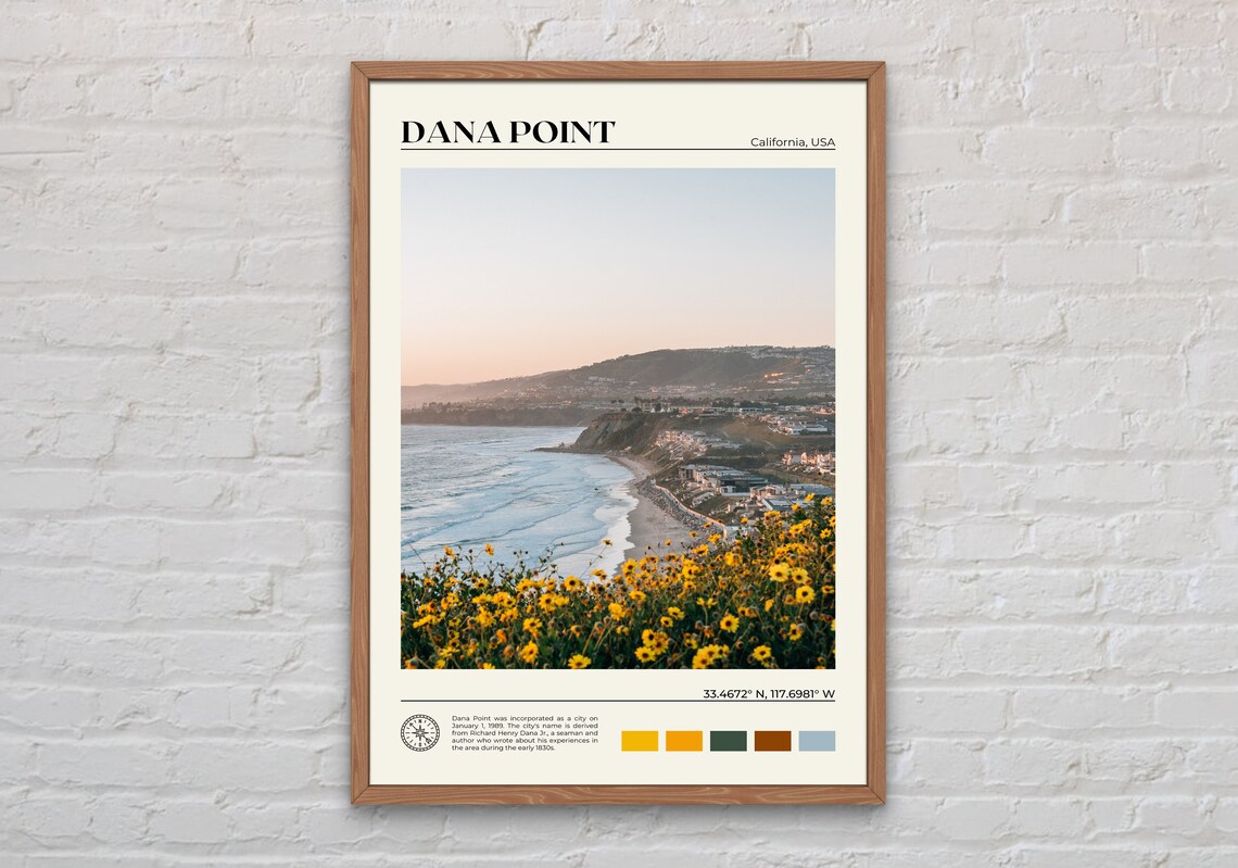 Dana Point Real Photo Art Print, Coastal Decor