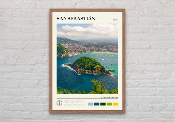 San Sebastin Travel Poster, Spain Place Print