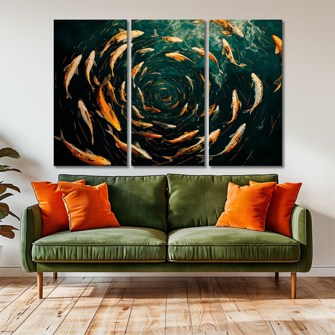 Abstract Koi Fish Spiral, Japanese Zen Art Print - Image 5