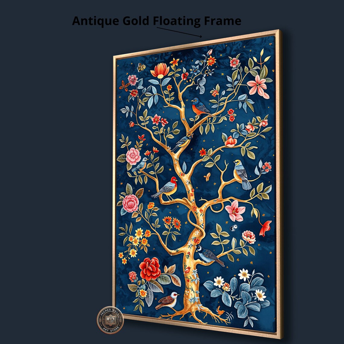Tree of Life with Birds and Flowers, Nursery Art Print - Image 4