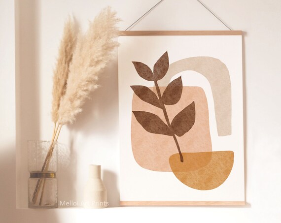 Boho Leaf Print Leaf Art Print Tropical Wall Art Abstract Wall Art Minimalist Print Living Room Wall Art Wall Decor