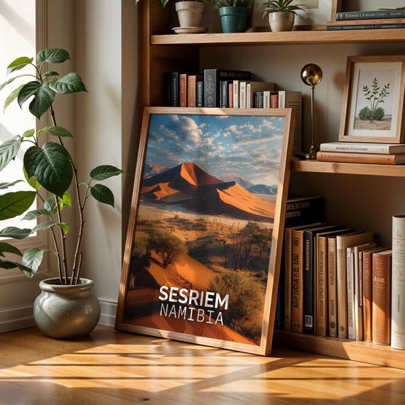 Namibia Sossusvlei Dunes Print Vibrant African Landscape Wall Art
