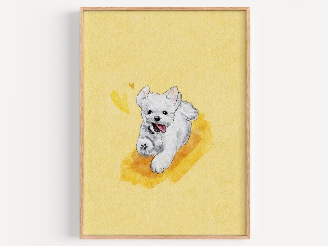 Golden Retriever with Rainbow Watercolor Happy Dog Rainbow Bridge Wall Art - Image 4