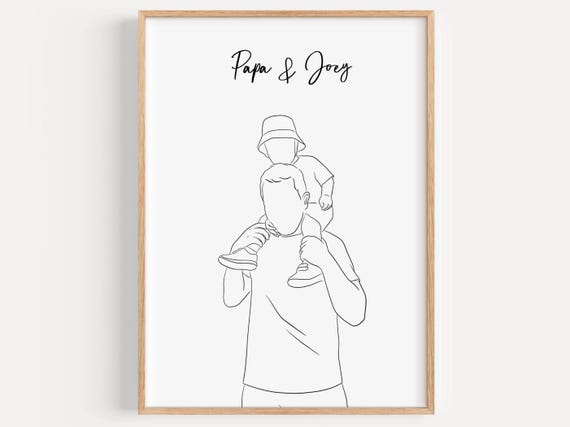 Custom Portrait Mothers Day Gift Wedding Gifts Family Portrait Fathers Day Personalised Gift Minimalist Art Couple Wedding Gift