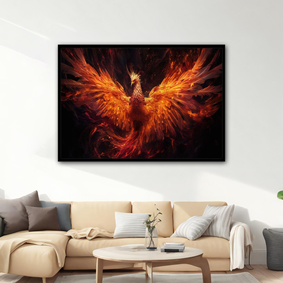 Fiery Phoenix Art Print, Modern Wall Decor - Image 5