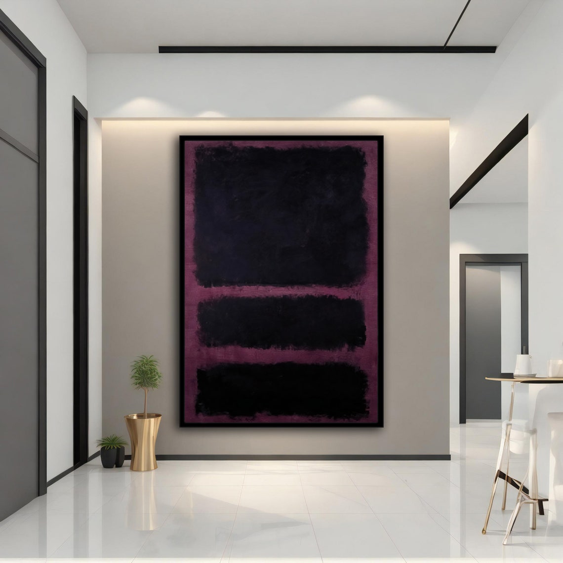 Rothko Style Black Mauve Dark Color Field Abstract Wall Art Print - Image 5
