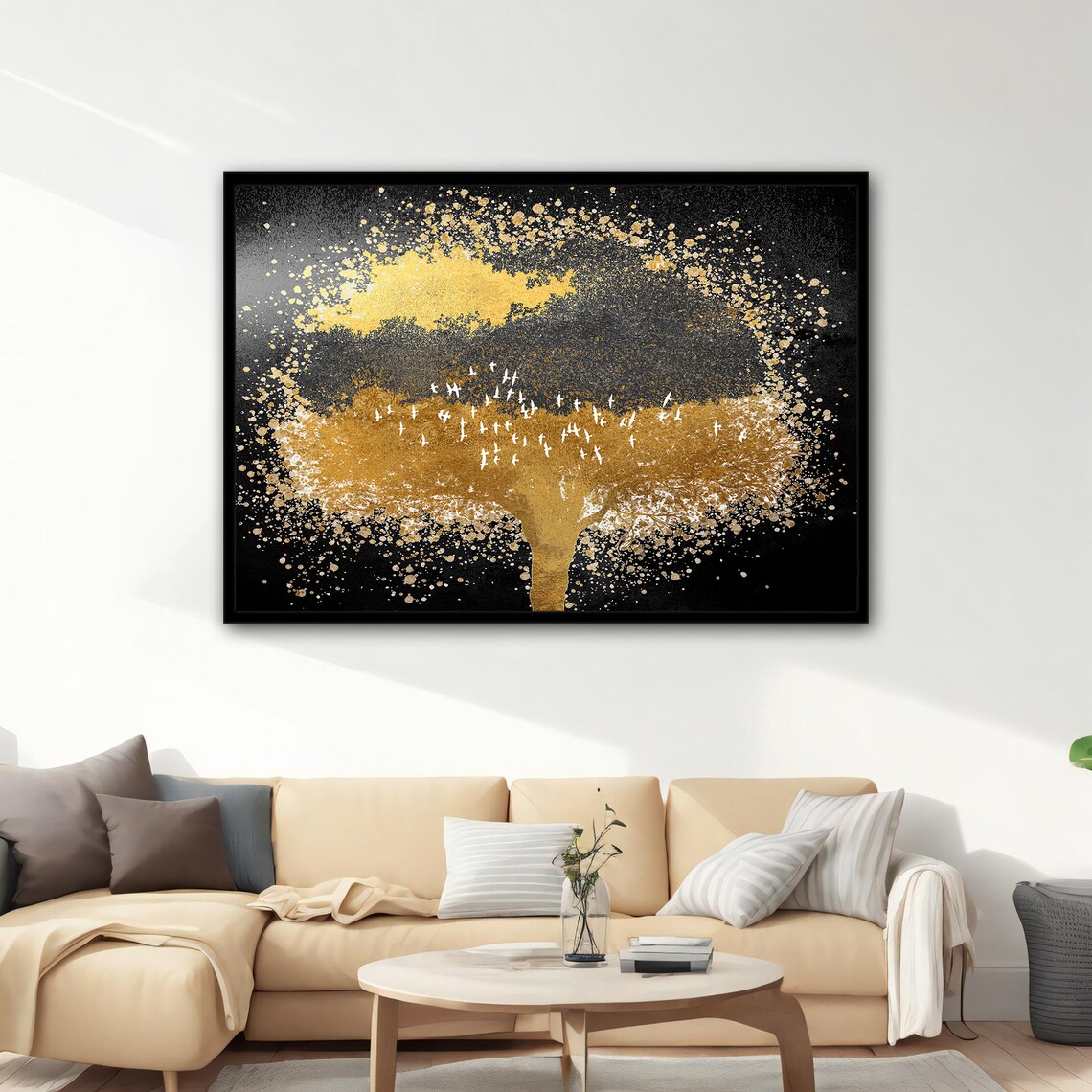Gold Tree Modern Tree Abstract Wall Art Tree Poster Modern Tree Print Tree Painting Print Gold Tree Modern Wall Art - Image 4