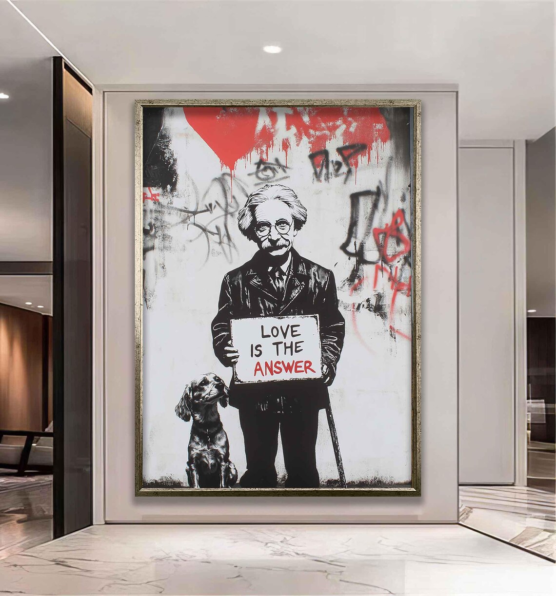 Einstein Graffiti Dog, Modern Graffiti Art - Image 3