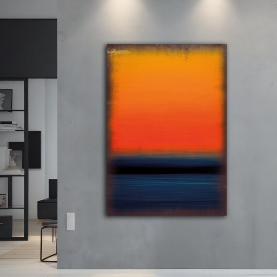 Mark Orange And Blue Wall Art Mark Rothko Production Modern Wall Art Abstract Art Orange And Blue Abstract Painting