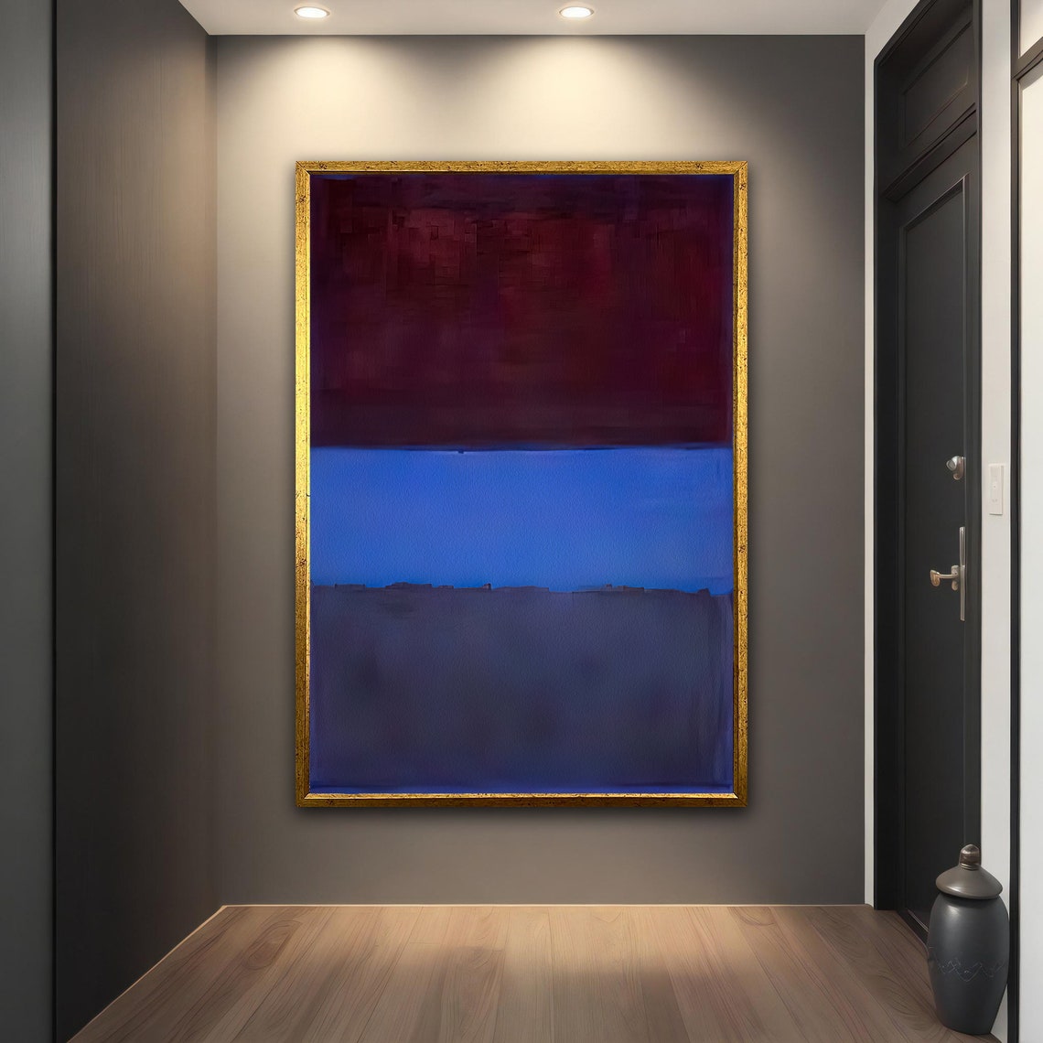 Rothko Style Maroon Blue Color Field Abstract Wall Art Poster - Image 5