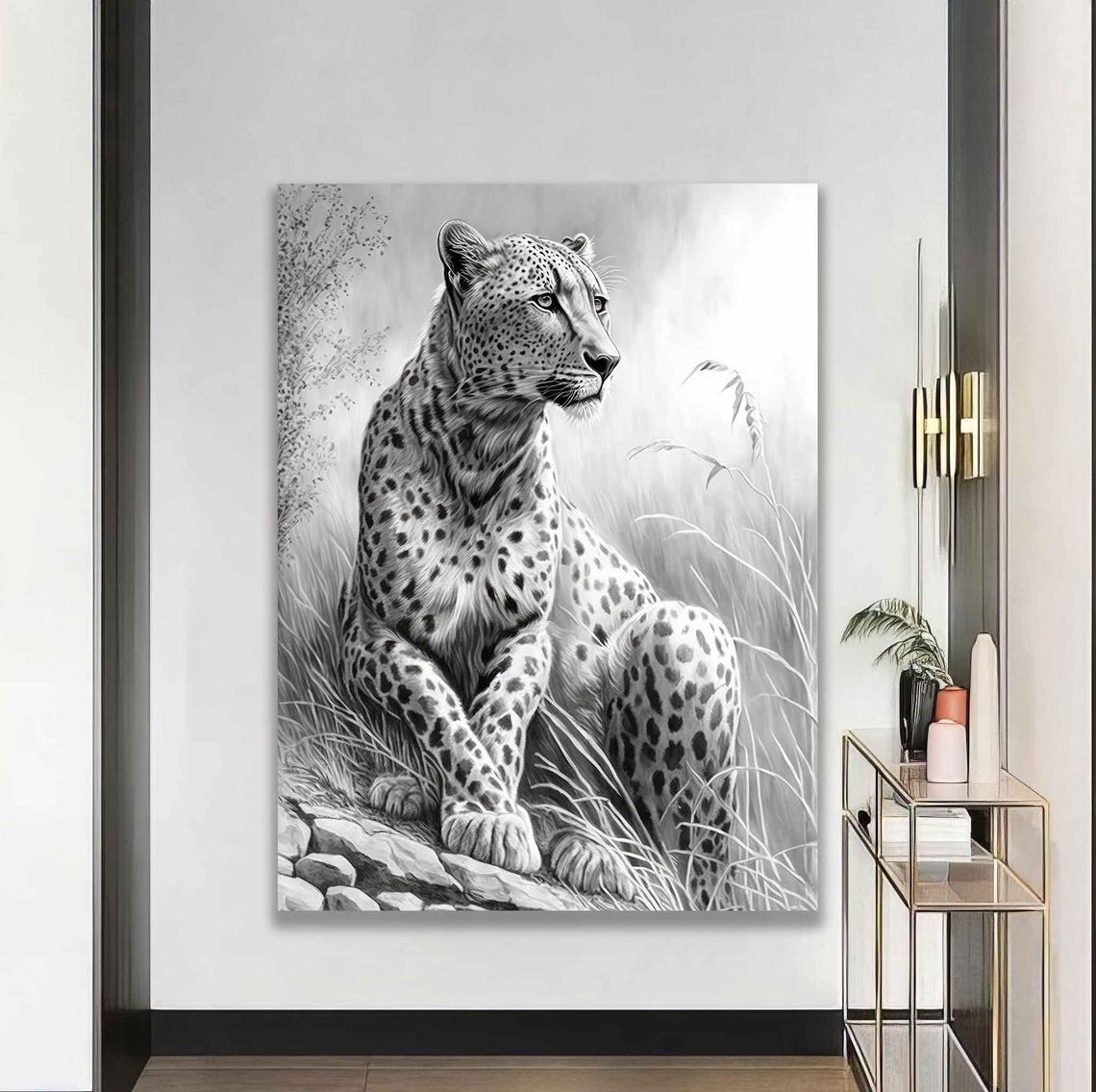 Black And White Leopard Poster Print - Image 5
