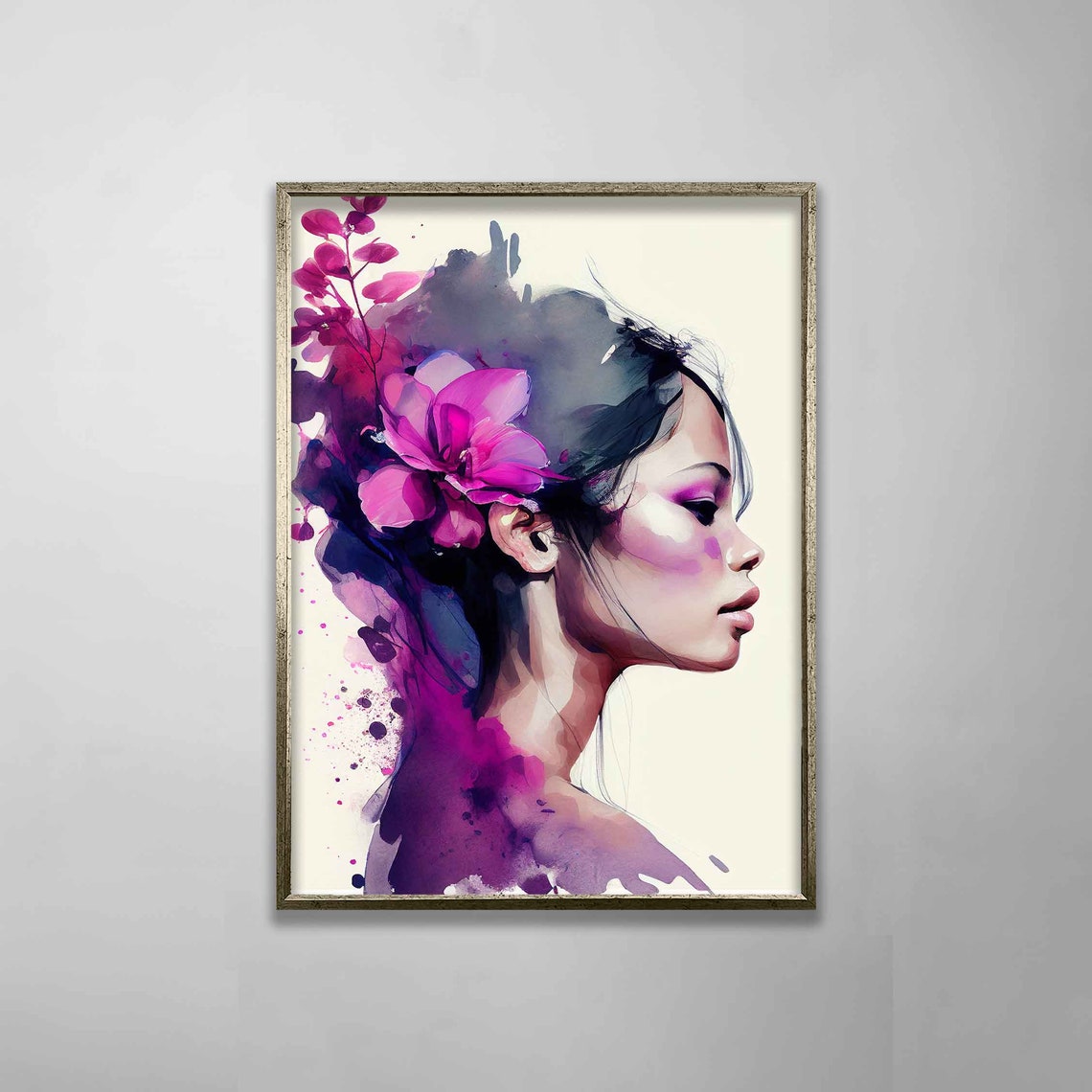 Abstract Purple Woman Wall Art Colorful Modern Woman Print Colorful Abstract Woman Painting Modern Woman Wall Decor - Image 2