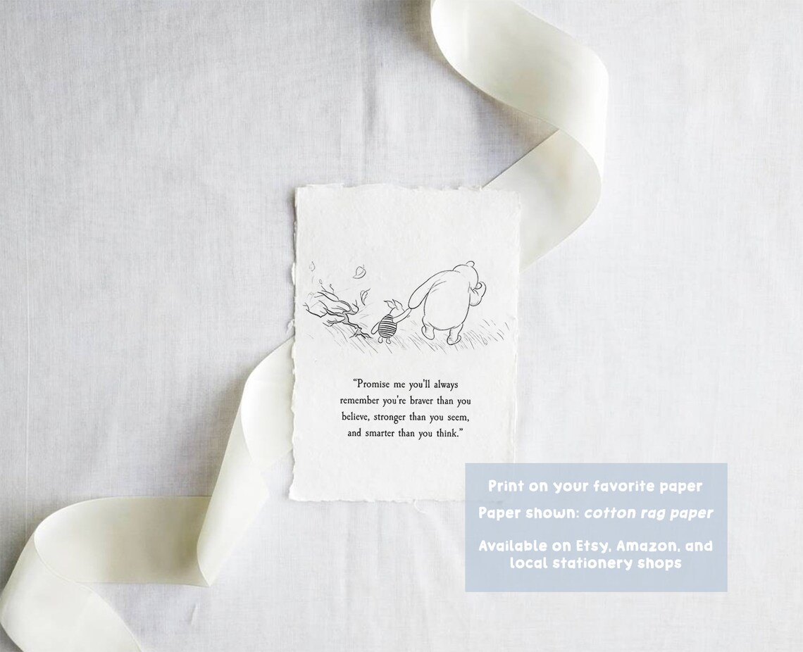 Winnie the Pooh Quote, Vintage Nursery Art Print - Image 3