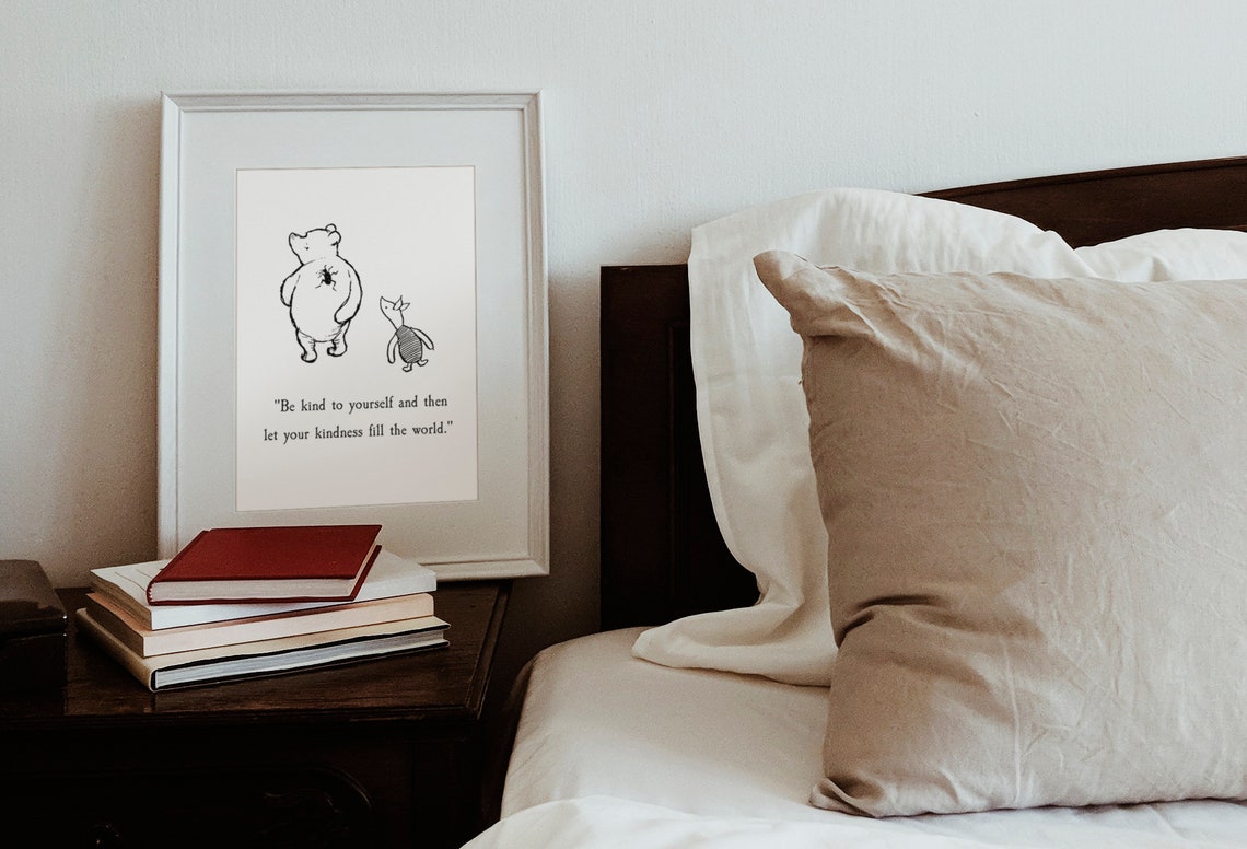 Winnie the Pooh Be Kind to Yourself Kindness Quote Wall Print - Image 2
