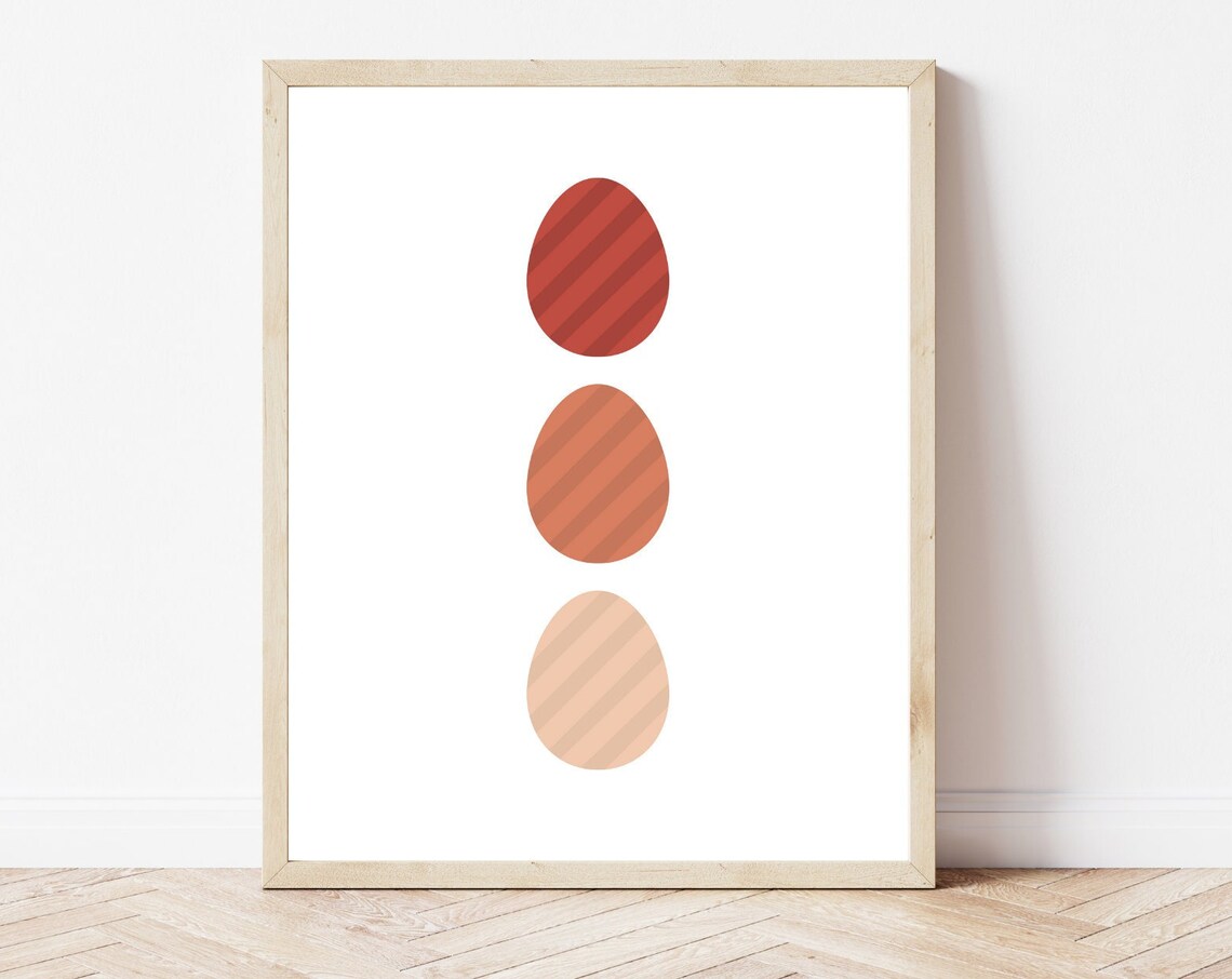 Easter Eggs Art Print, Minimal Easter Brunch Decor