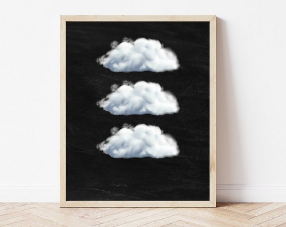 Black Cloud Wall Art Black Maximalist Decor Dark Academia Aesthetic Black And White Decor Instant