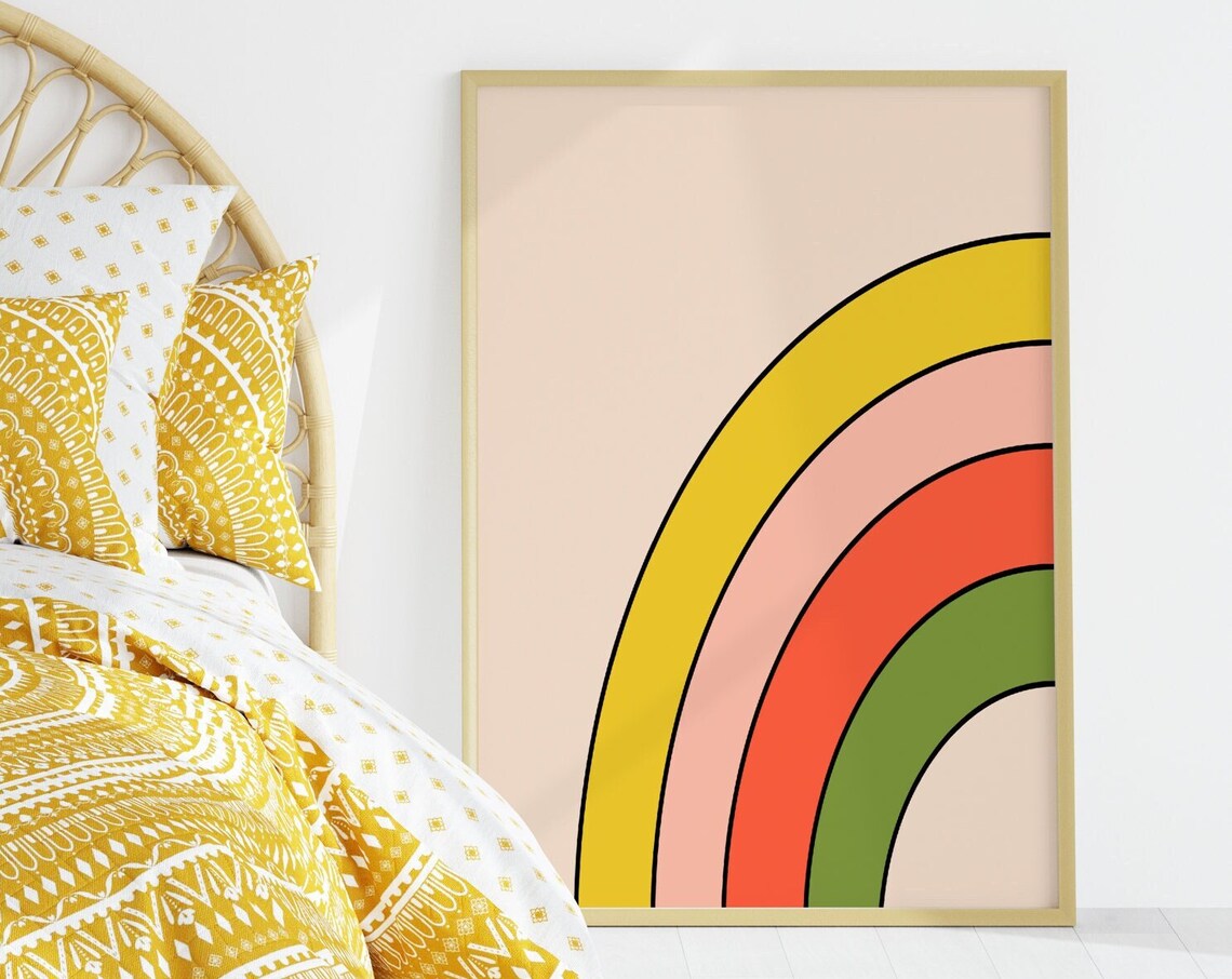 Rainbow Wall Art, Colorful Home Decor Art Print