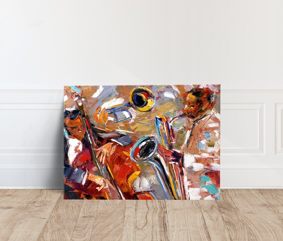 Abstract Jazz Art Painting, African Music Poster