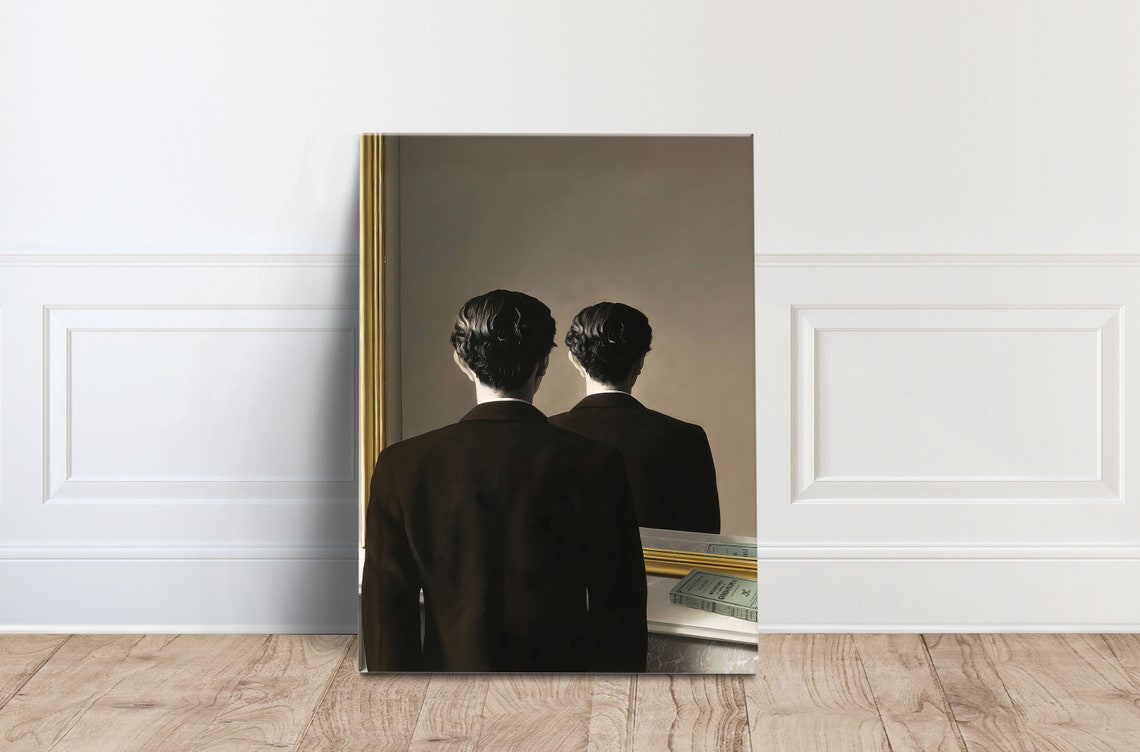 Rene Magritte Not To Be Reproduced Surreal Mirror Art Poster