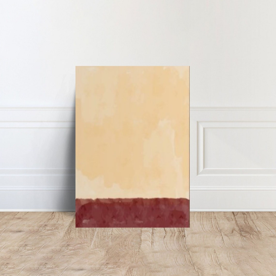 Rothko Style Beige and Maroon Color Field Calm Minimalist Poster