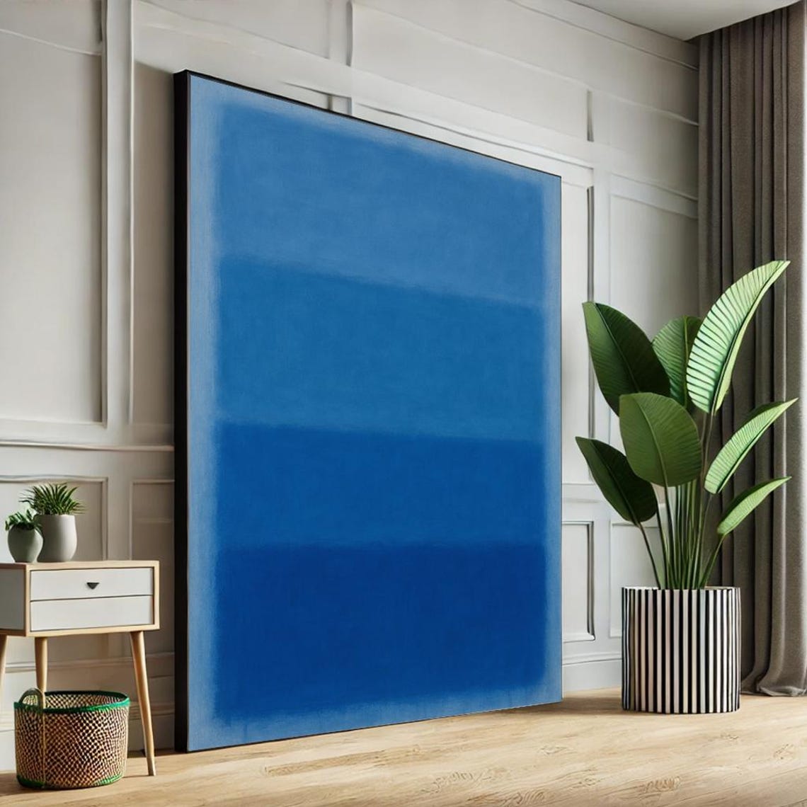 Blue Color Field Abstract Minimalist Modern Ocean Style Poster