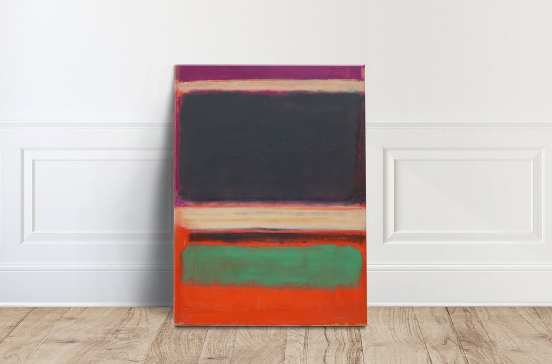 Abstract Color Field Blocks Magenta Dark Green And Orange Poster