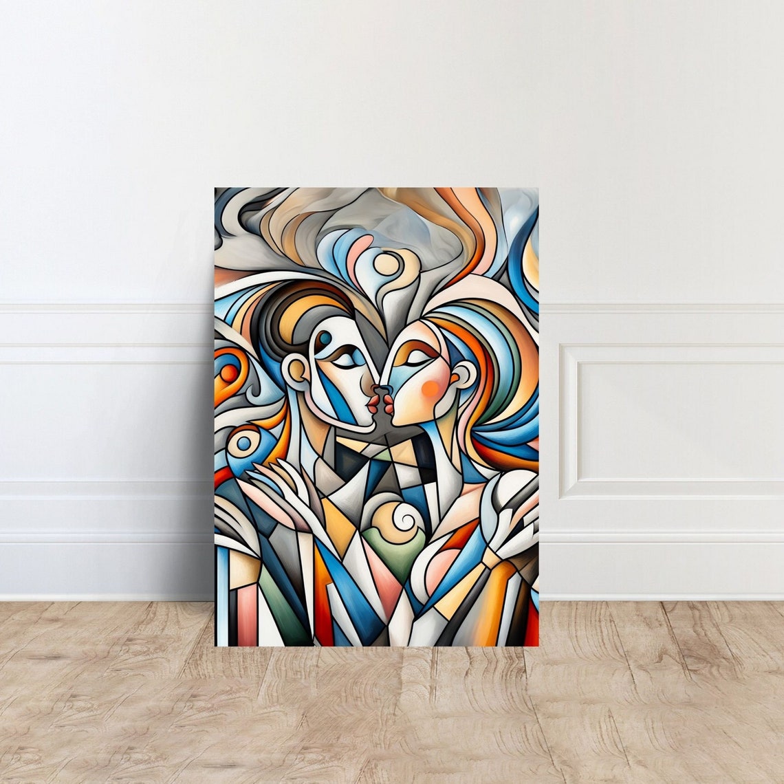Love Couple Picasso Style Canvas Wall Art Decor