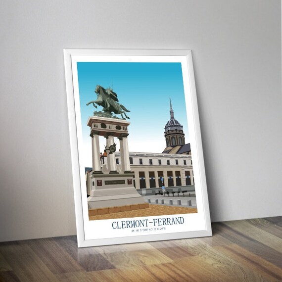Illustration Poster Clermont Ferrand I Auvergnerhnealpes Massif Central