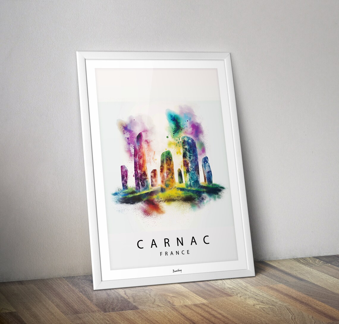 Carnac Brittany Morbihan Lorient Travel Poster