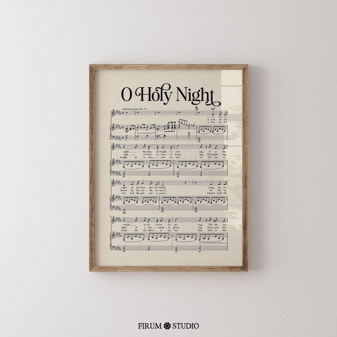 O Holy Night Vintage Christmas Carol Art Print - Image 2
