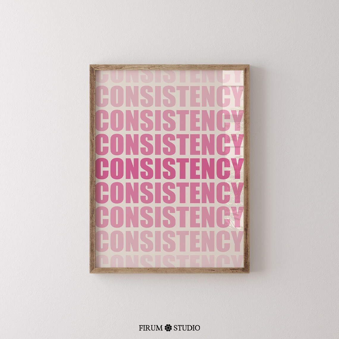 Consistency Pink Fitness Minimalist Workout Art Print - Image 2