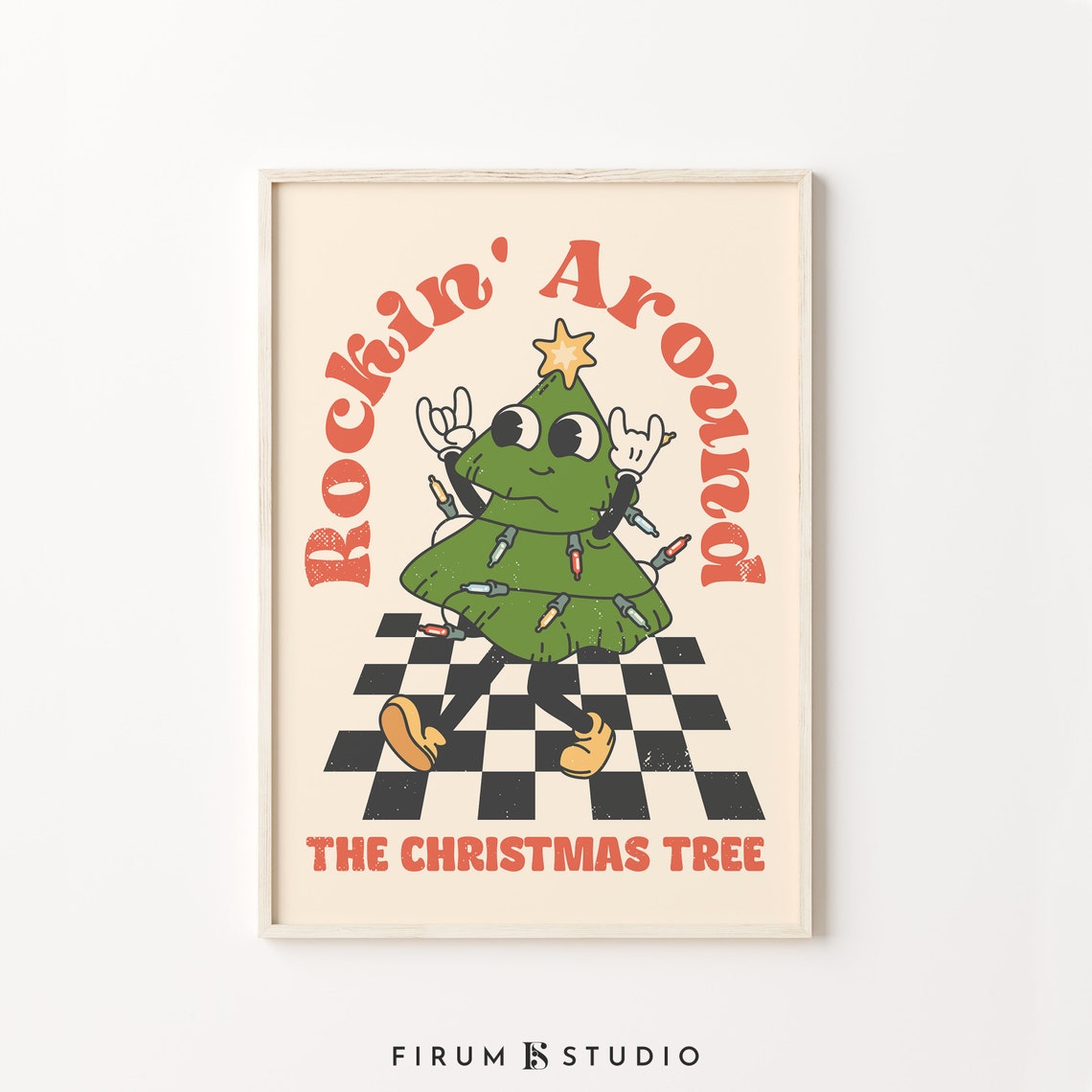 Trendy And Funny Christmas Tree Wall Art Retro Christmas Tree Poster 0897 - Image 2