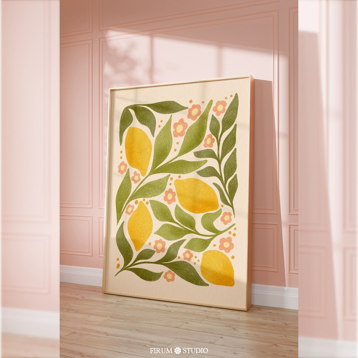 Mediterranean Lemons Art Print, Italian Kitchen Decor