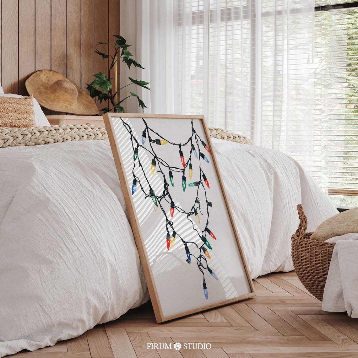 Retro Christmas Lights Art Print Festive Wall Decor Christmas Art For Eclectic Apartments Nursery Decor 1560 - Image 2