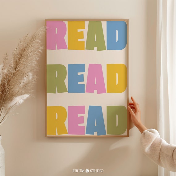 Danish Pastel Reading Corner Wall Decor Cute Typography Art Print Book Lover Wall Art Kids Room Art Poster 0568
