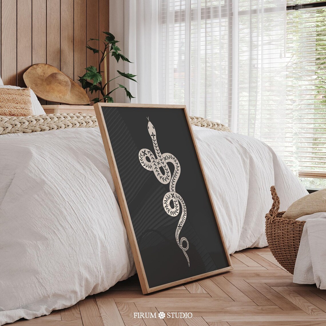 Moody Snake Halloween Art Poster, Dark Boho Decor - Image 2