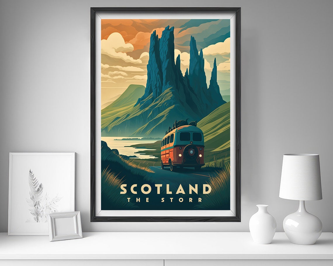 The Storr Scotland Travel Poster The Storr Scotland Wall Art Print The Storr Scotland Painting Illustration Scotland Watercolor - Image 4