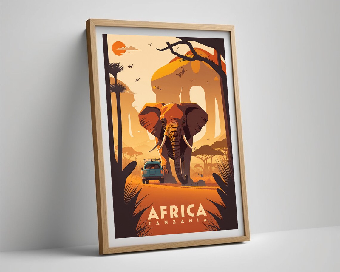 Tanzania Watercolor Travel Poster, Africa Art Print - Image 5