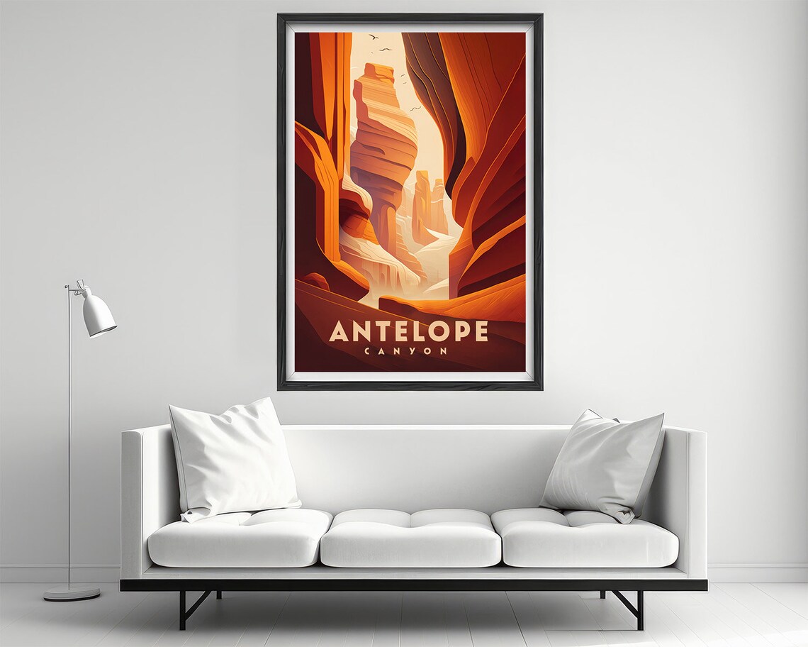 Antelope Canyon Arizona Sandstone Swirls Sunlit Travel Poster - Image 2