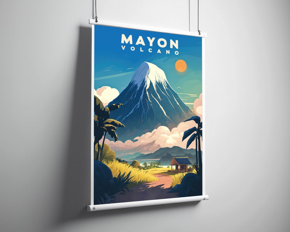 Mayon Volcano Philippines Perfect Cone Vintage Travel Poster - Image 3