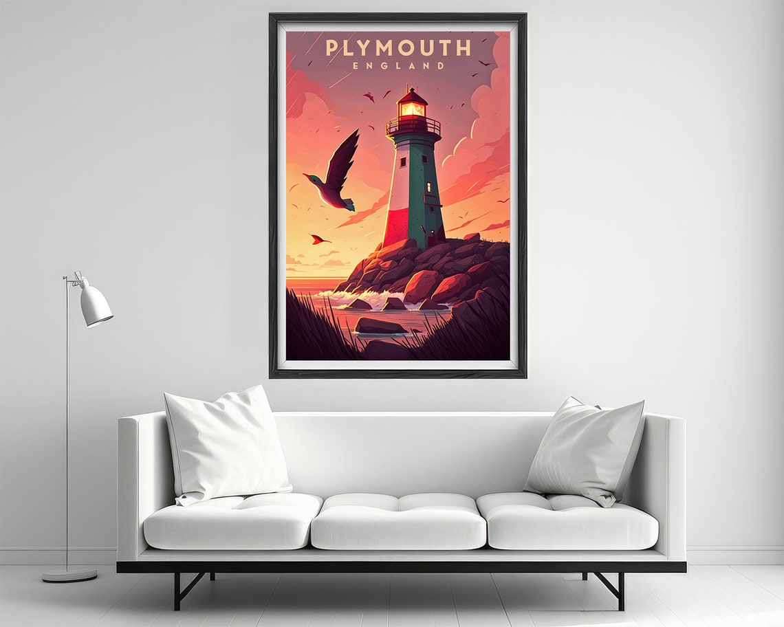 Plymouth Travel Poster Plymouth Print Plymouth Wall Art Print Plymouth England Plymouth Painting Illustration Plymouth Watercolor - Image 2