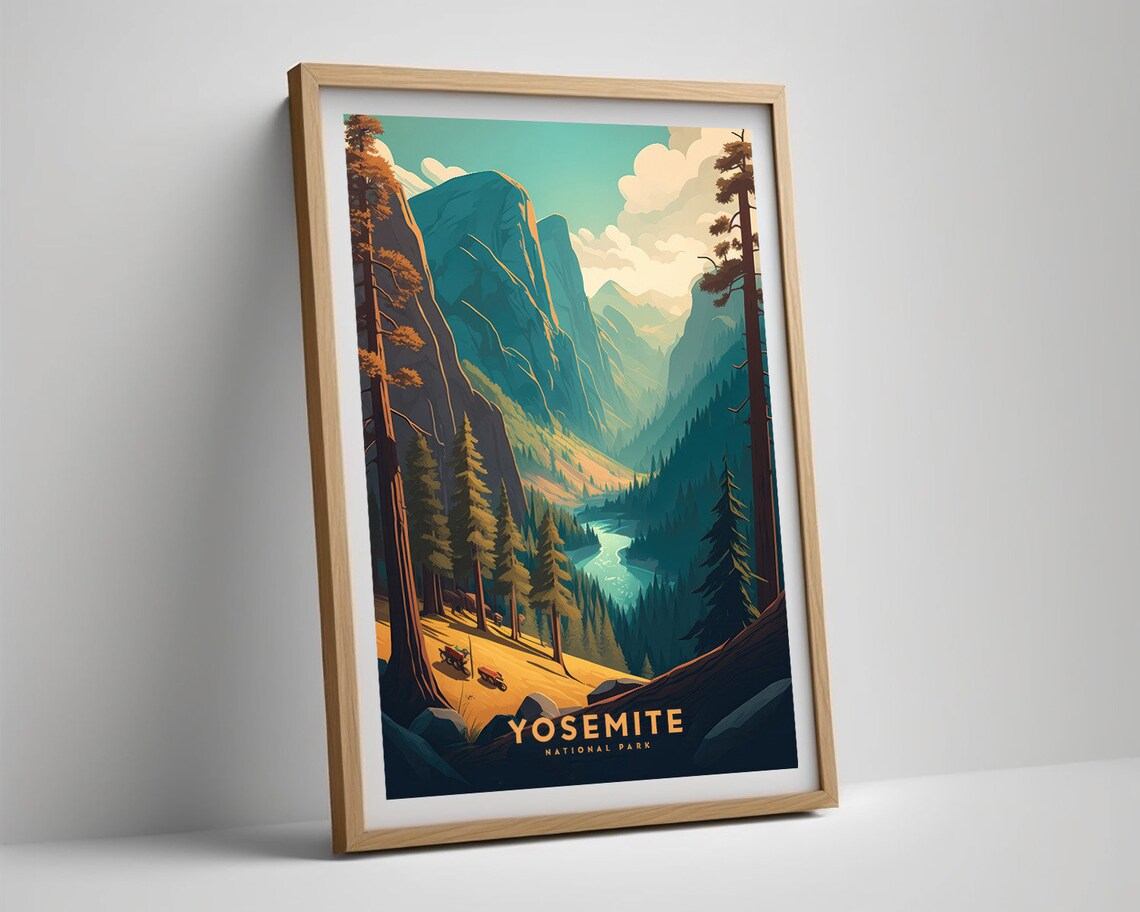 Yosemite Park Travel Poster, National Park Art Print - Image 5
