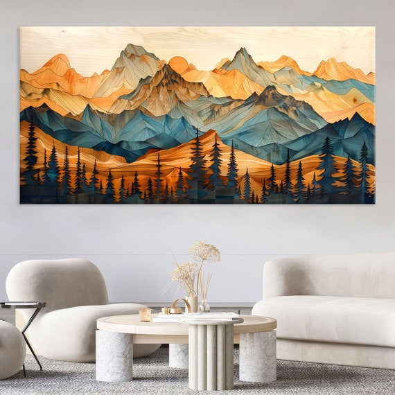 Mountain Wall Art Wall Art Living Room Decor Abstract Wall Art Texture Print Extra Large Wall Art