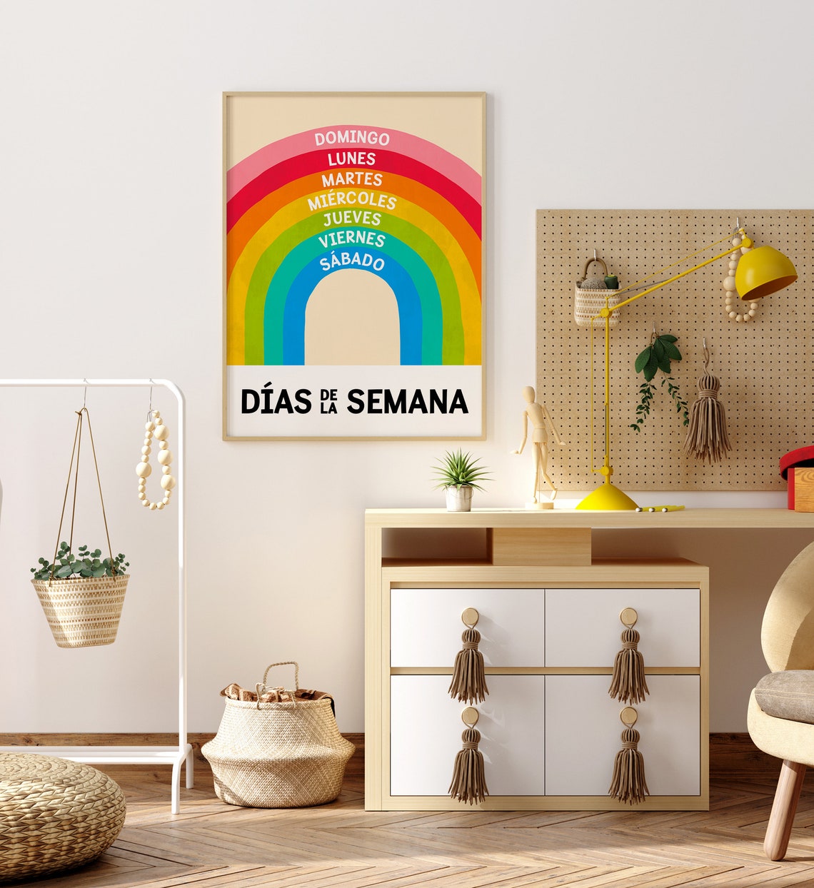 Dias De La Semana Spanish Days Of The Week Rainbow Kids Poster - Image 2