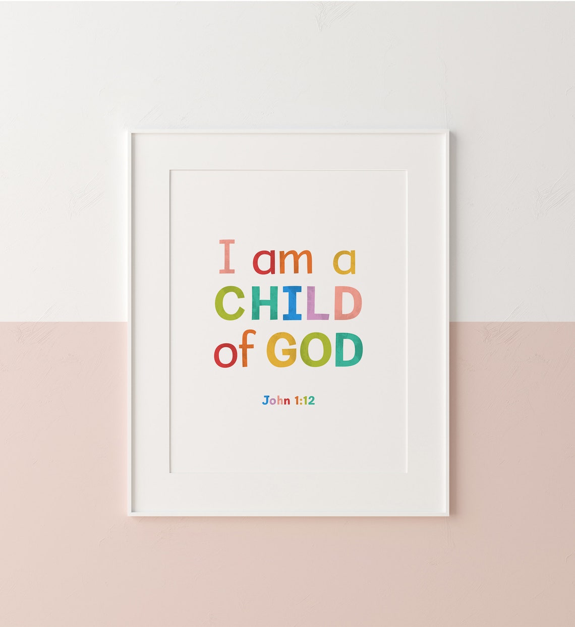 I Am A Child Of God Wall Art Scripture John 112 Colorful Nursery Wall Art Kids Room Decor Nursery Decor - Image 5